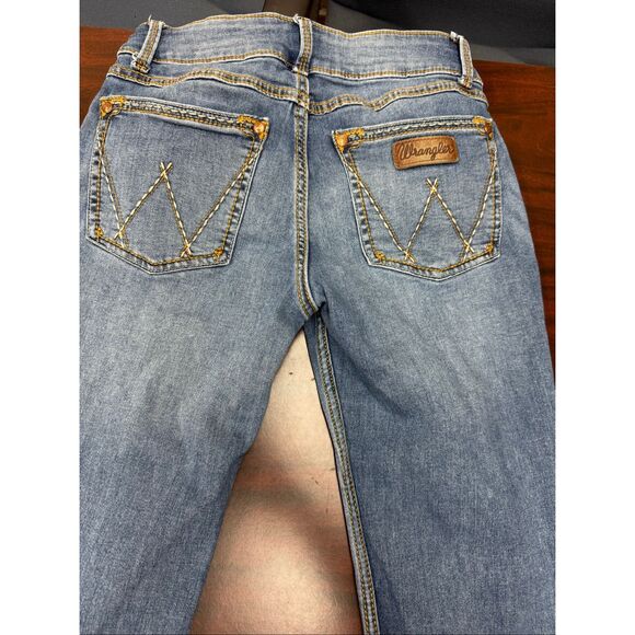Wrangler Boot Cut Mid Rise Jeans Size 5/6x34 - Picture 4 of 8